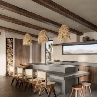 Suspension rotin Led lustre Boho